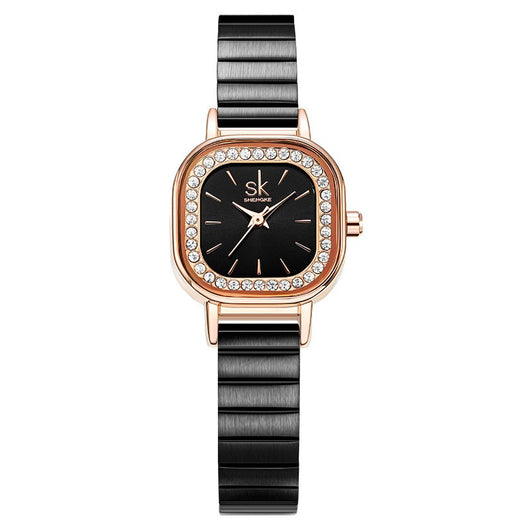 Reloj Cuadrado para Mujer con Malla Metálica y Cristales - Image 8