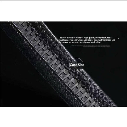 Cinturón de Cuero Liso para Hombre con Hebilla Automática - Image 4