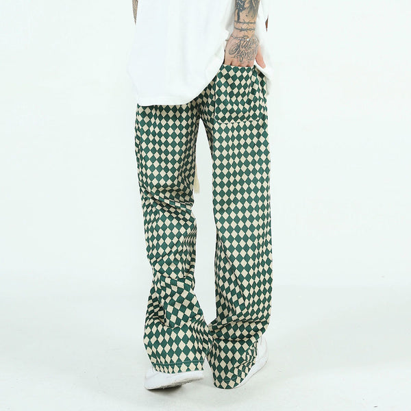 Pantalones Anchos de Cintura Elástica con Estampado Geométrico