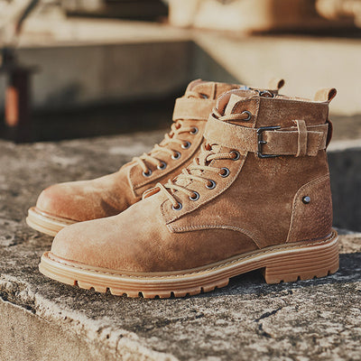 Botas Cortas Estilo Coreano Británico para Hombre - Diseño Otoñal Trendy - Image 10