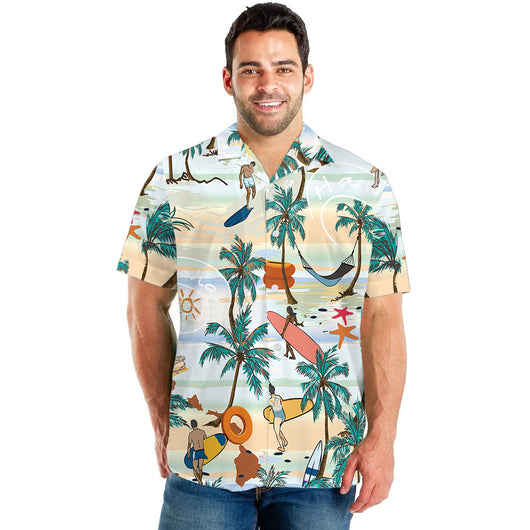 Conjunto de Dos Piezas: Shorts y Camisa Estampada para Playa y Viajes - Image 4