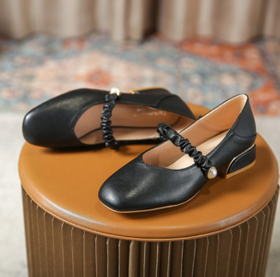 Zapatos Vintage Cuadrados con Tacón Grueso para Mujer - Image 8
