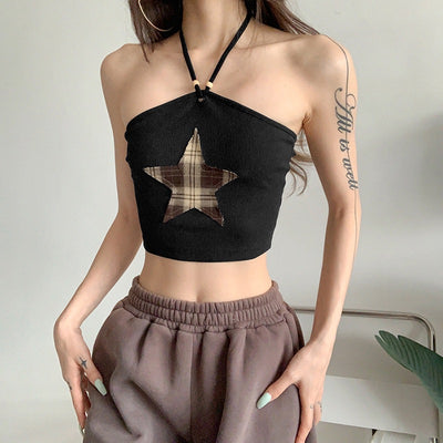 Chaleco Halter Ajustado de Color Liso para Mujer