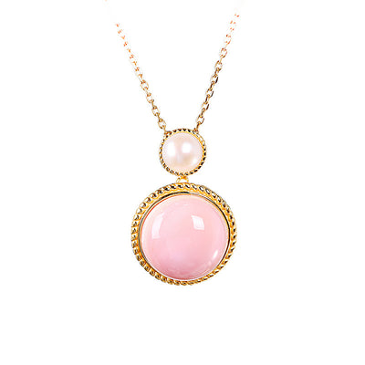 Aretes de Plata S925 con Concha Rosa y Diseño Geométrico Minimalista - Image 5
