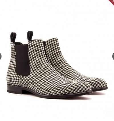 Botas Bajas de Cuadros para Hombre - Tacón Bajo y Punta Redonda - Image 14