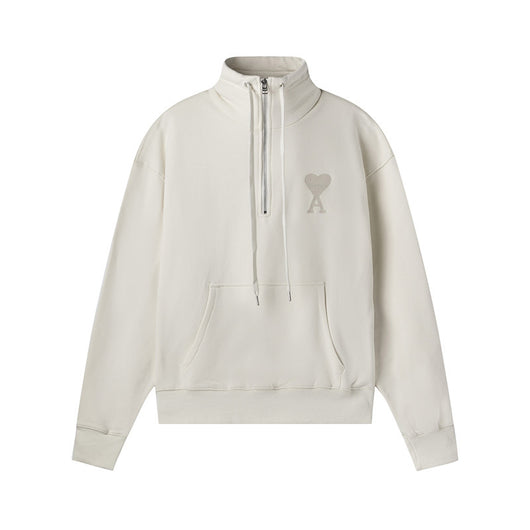 Suéter Casual Unisex con Cuello Alto y Cierre de Cremallera - Diseño con Bordado Love - Image 5