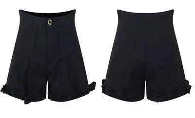 Shorts Talle Alto Slim con Detalles de Moños Brillantes - Image 3