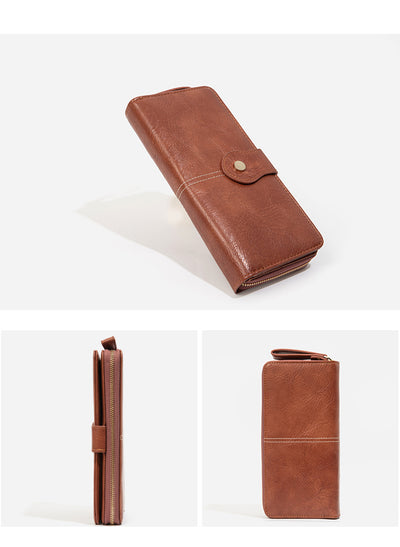 Billetera Larga Retro con Cierre de Cremallera en Cuero PU para Mujer - Image 11