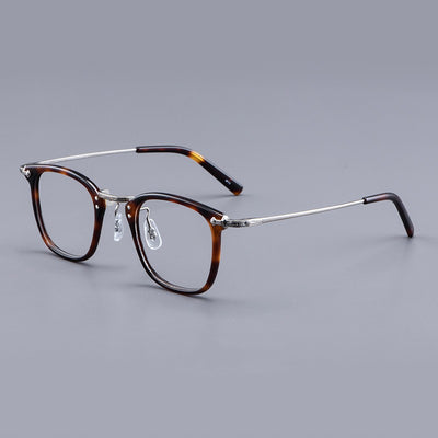 Armazón de Titanio Puro GMS806 - Gafas Retro Estilo Lámina para Miopía y Uso Empresarial