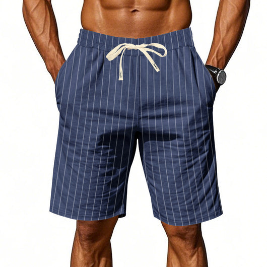 Shorts de Lino Holgados Transpirables Estilo Americano para Playa - Image 15