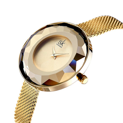 Reloj de Dama con Correa de Malla y Cristal Mineral - Image 7