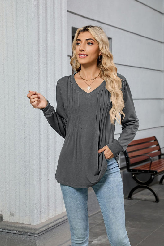 Blusa Suelta de Rayas con Mangas Largas para Mujer - Image 37