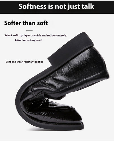 Zapatos de Cuero Cowhide Estilo Coreano Talla 36 - Punta Aguda Transpirables para Hombre - Image 24