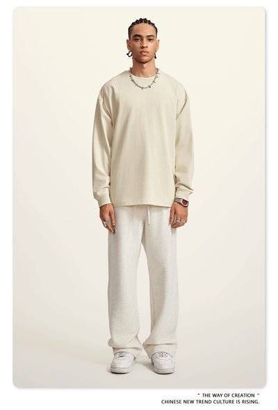 Camiseta Manga Larga Oversize para Hombre - Algodón Puro Otoño Invierno - Image 34