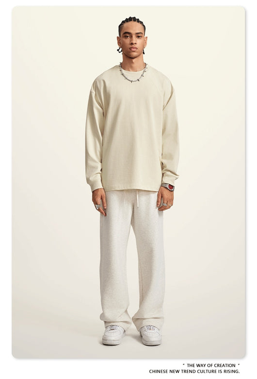 Camiseta Manga Larga Oversize para Hombre - Algodón Puro Otoño Invierno - Image 34