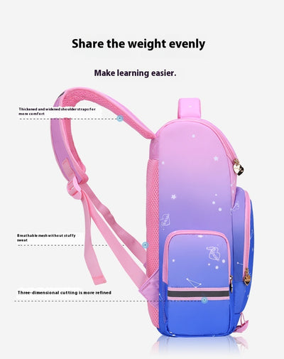Mochila Escolar Degradado Cielo Estrellado con Protección Dorsal - Image 14