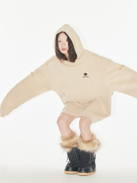 Sudadera Oversize Cómoda y Desgarrada - Estilo Relajado - Image 4