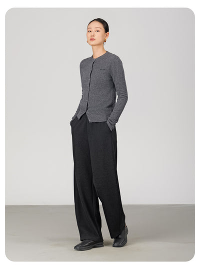 Pantalones de Lana Rectos Térmicos Talle Alto Slim Otoño Invierno - Image 19