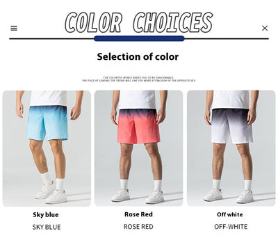 Pantalones Cortos Deportivos Ice Silk Degradado para Hombre - Ideales para Playa y Verano - Image 17