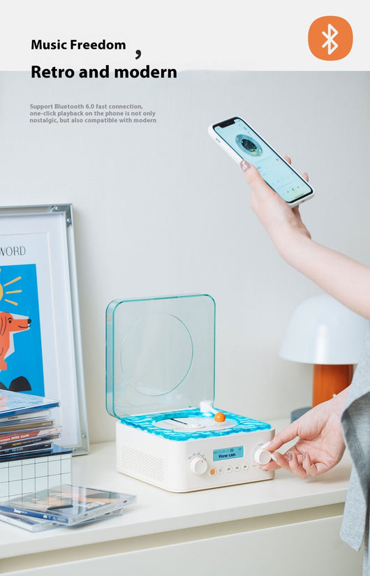 Equipo de Audio Retro All-in-One con Bluetooth, Reproductor de Vinilo y Pantalla Digital - Image 11