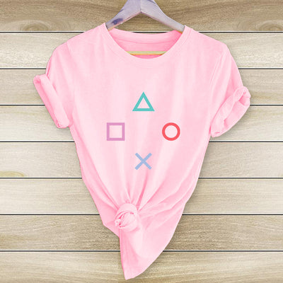 Playera Casual con Estampado de Símbolos Geométricos - Image 11
