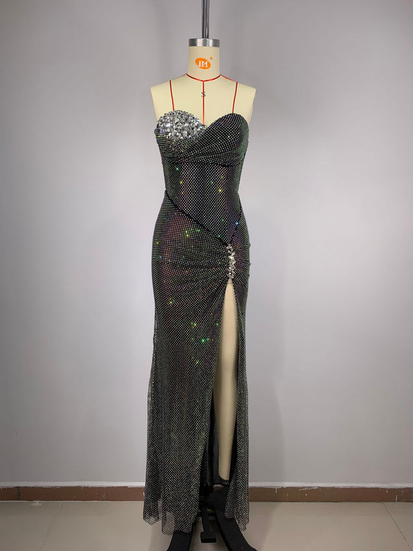 Vestido Tubo Ajustado con Lentejuelas Brillantes, Malla y Strass Artesanal - Image 7
