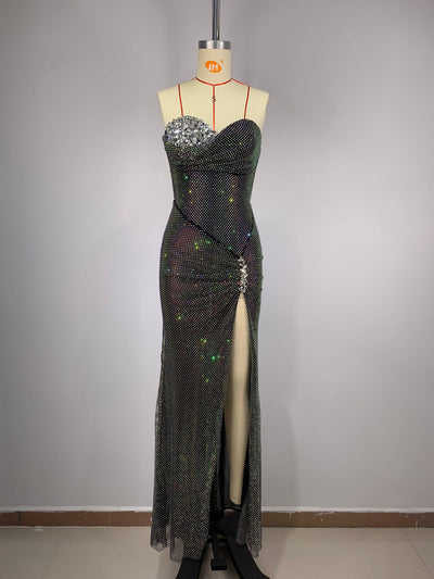 Vestido Tubo Ajustado con Lentejuelas Brillantes, Malla y Strass Artesanal - Image 7