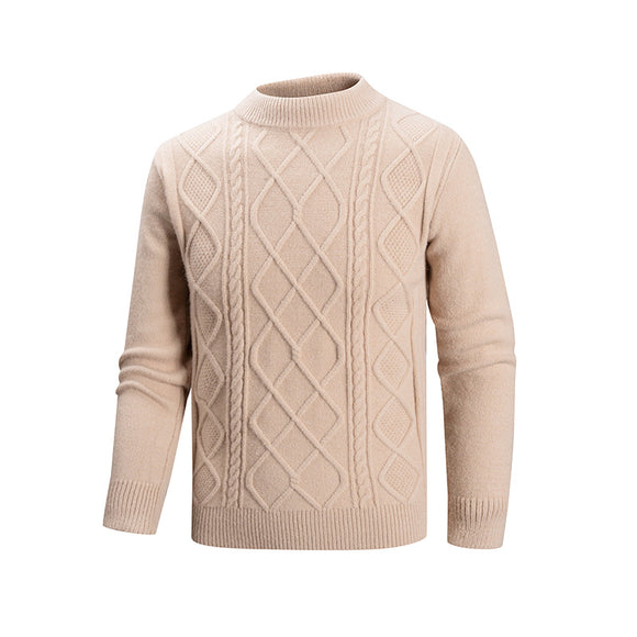 Men's Casual Solid Color Mock Neck Sweater