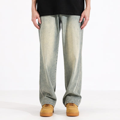 Jeans Rectos Teñidos Amarillo Barro para Hombre - Image 2