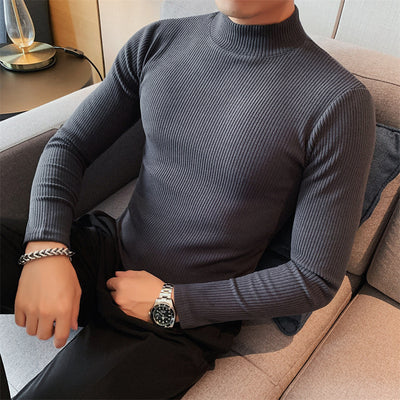 Camiseta Slim Fit a Rayas para Hombre - Otoño Invierno - Image 5