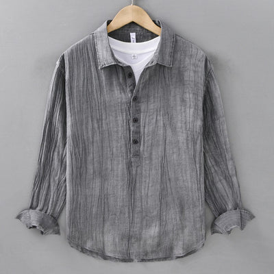 Camisa de Lino Casual con Textura Arrugada - Image 5