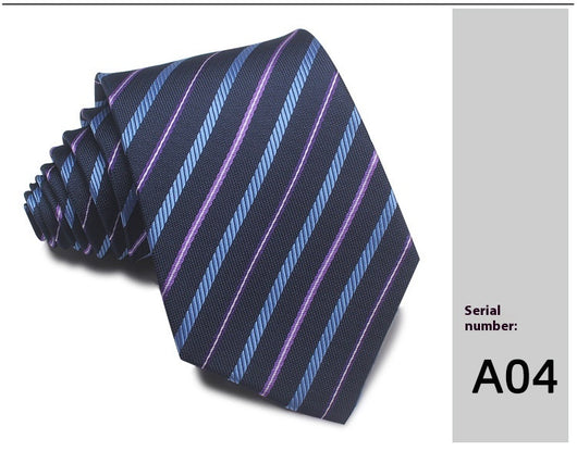 Corbata Jacquard Rayada 8CM para Hombre - Rojo, Negro y Azul - Image 29