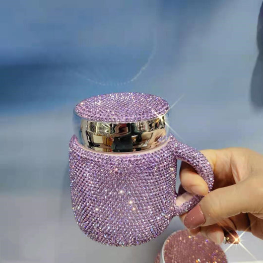 Taza de Oficina con Tapa y Cuchara Cerámica Diamante - Image 16