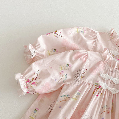 Enterizo Manga Larga para Bebé Niña Estilo Retro Tang - Image 15