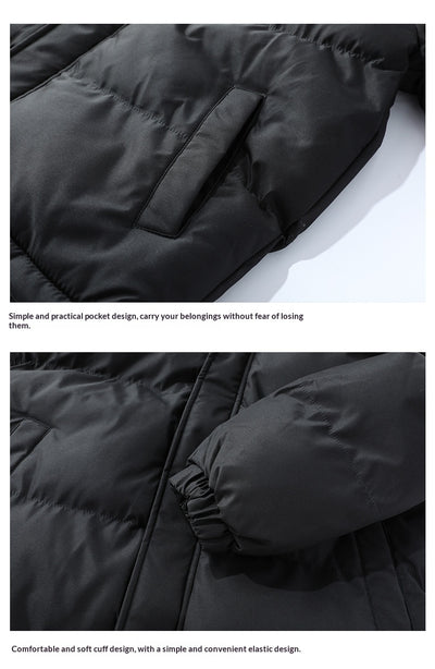 Chaqueta de Invierno Hombre Acolchada Suelta con Diseño Falsa Dos Piezas - Image 15