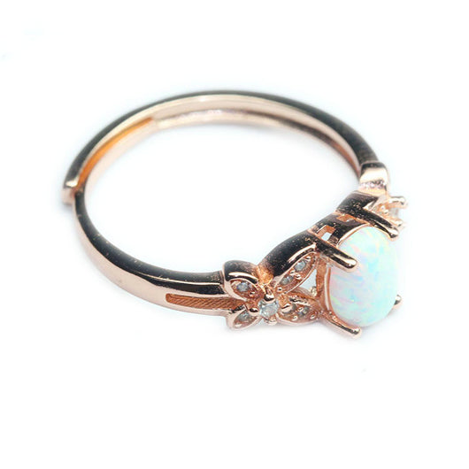Anillo de Oro Rosado con Ópalo Blanco Multicolor - Image 7