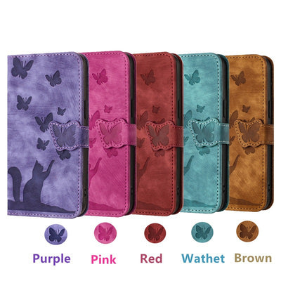 Funda de Cuero para Celular con Mariposa en Relieve - Image 16