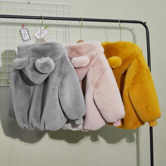 Abrigo Infantil de Piel de Visón para Otoño e Invierno