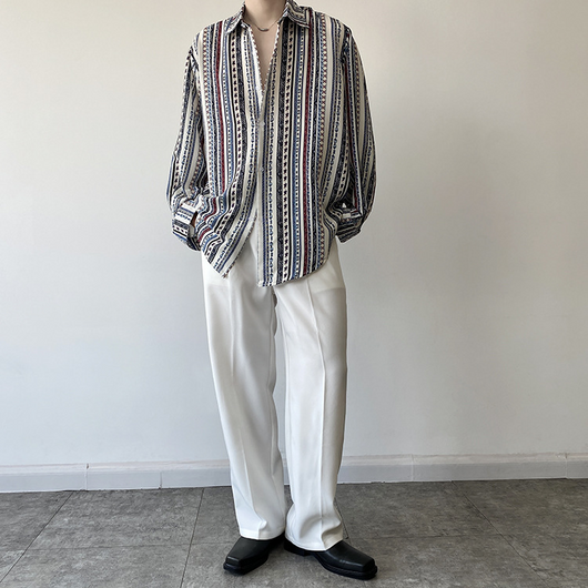Camisa Retro Europea de Manga Larga para Vacaciones - Image 20