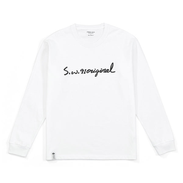 Camiseta Hombre Manga Larga Suelta Otoño Carbón con Estampado de Letras