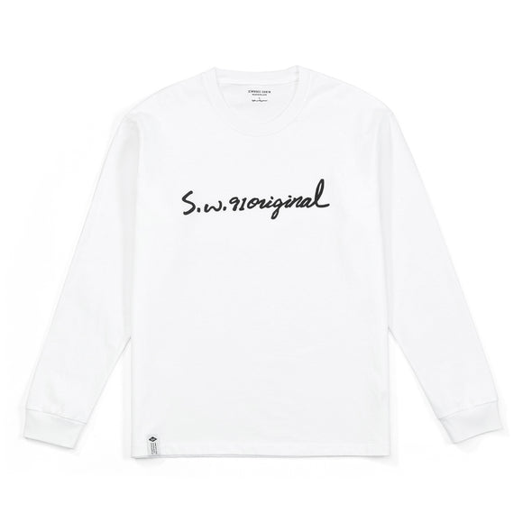 Men's Loose Long Sleeve T-Shirt Autumn Charcoal with Letter Print