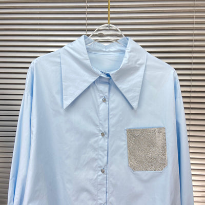 Blusa Azul para Mujer con Puños Reforzados - Casual y Profesional - Image 11