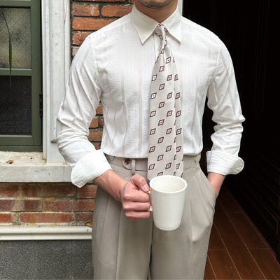 Camisa de Manga Larga a Rayas Seersucker Transpirable - Image 7