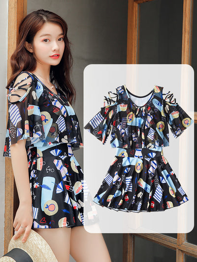 Traje de Baño Entero para Mujer con Falda Conservadora - Image 18