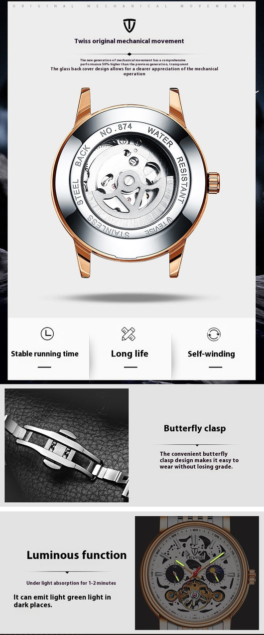 Reloj Mecánico Tourbillon de Moda con Luminiscencia y Resistencia al Agua - Image 12