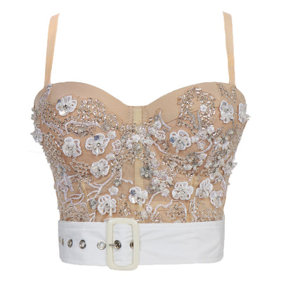 Blusa Camisola de Encaje con Lentejuelas y Bordados Beaded para Mujer - Image 4