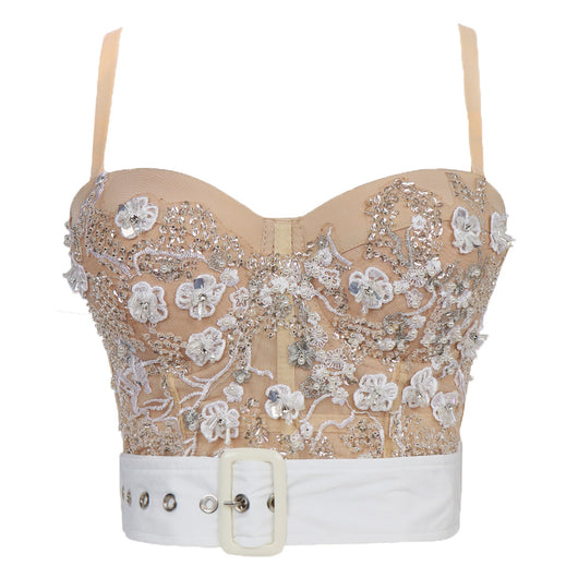 Blusa Camisola de Encaje con Lentejuelas y Bordados Beaded para Mujer - Image 4