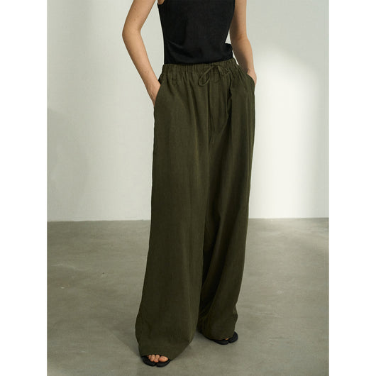 Pantalones Casuales Tencel Efecto Piedra con Cintura Elástica - Image 2