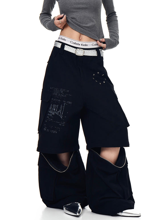 Pantalones Cargo Sueltos con Bolsillos Removibles