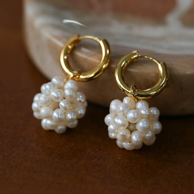 Aretes Esféricos de Perlas Tejidas a Mano para Mujer - Image 13